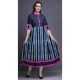 thumbnail image 2 of Bimba Kurti Indien à Rayures Bleues pour Femmes, Robe Anarkali Décontractée Longue, Kurti Ethnique-Xsmall, 2 of 5