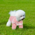 thumbnail image 4 of BRKURLEG Dog Plaid Shirt with Lace Collar, Classic Grid Puppy Pajamas Clothes for Small Dogs Cats, Dog Polo T-Shirt Outfits, Pet Apparel, 4 of 7