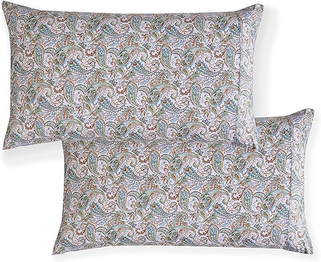 Elegant Comfort Luxury 1500 Series Soft Bed Sheets Paisley Pattern - Wrinkle & Fade Resistant, 6-Piece Set, King, Paisley Coral
