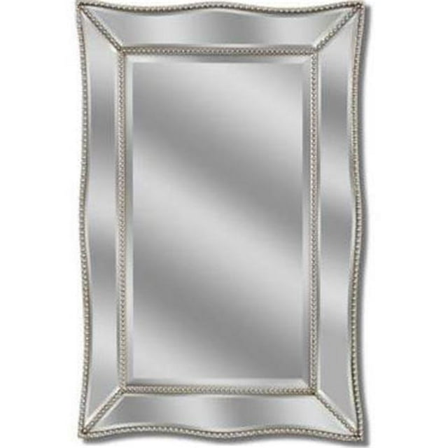 24 x 36 in. Scallopped Metro Beaded Mirror - Silver