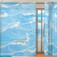 thumbnail image 2 of Coolnut Sea Waves Semi Sheer Curtains Window Voile Drapes Panels Treatment-55x78in for Living Room Bedroom Kids Room, 2 Pieces, 2 of 4