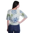 thumbnail image 3 of Moomaya Womens Printed Cotton V-neck Crop Top Elbow Sleeve Summer Clothing Boho Blouse, 3 of 7