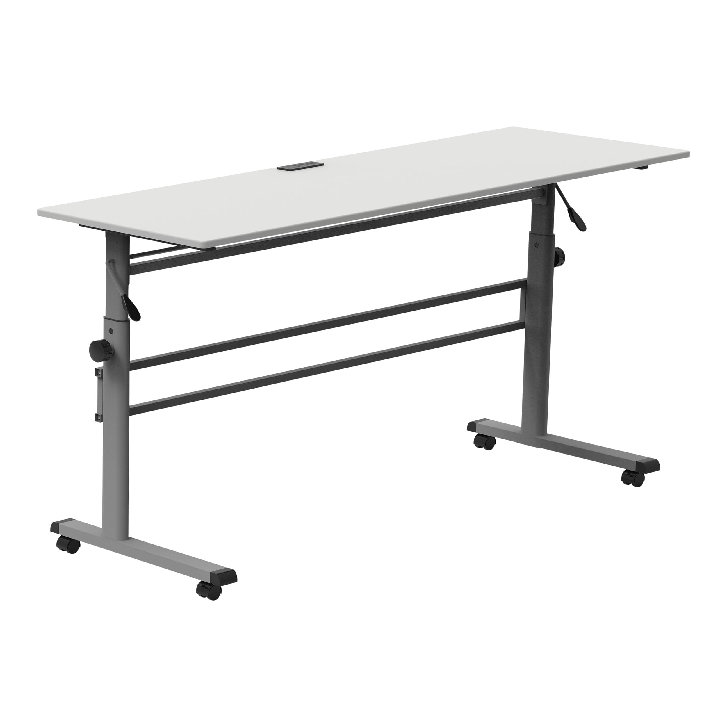 Stand Up Desk Store Crank Adjustable Height Flip Top Rolling Conference