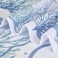 thumbnail image 5 of Coastal Table Cloth, Nautical Coral Seashell Decorative Tablecloth, Ocean Themed Starfish Waterproof Table Cover for Dining Table Kitchen Party Picnic Camping, Oval 60''''x84'''', Blue, 5 of 6
