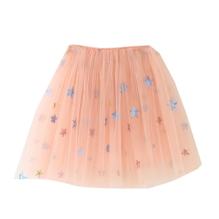 

kpoplk Skirts for Teen Girls Summer Skirts For Girls Cotton Lace Mini Tutu Short Skirt Baby Girl Clothes Mesh Skirts Clothing(Pink)