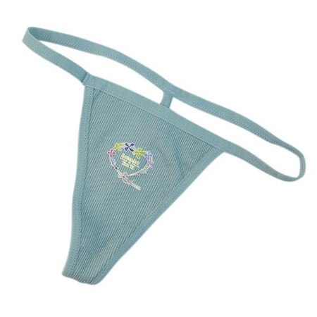 

DNDKILG Low Rise T-Back Underwear Stretch G-String Thongs for Women Tangas Sexy Panties Blue XL