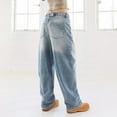 thumbnail image 4 of Wancir Women's Barrel Jeans Wide Leg Vintage Mid Rise Y2k Baggy Boyfriend Ankle Denim Pants, 4 of 8