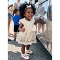 thumbnail image 6 of Loicainy Infant Baby Girl Romper Dress 3 6 9 12 21 Months Floral Embroidery Butterfly Decor Fly Sleeve Crew Neck Skirt Hem Infant Bodysuits Jumpsuits with Headband, 6 of 9