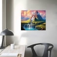 thumbnail image 4 of Fenyluxe Very Good Aurora Snow Mountain Canvas Wall Art Beautiful Scenery Wall Decor Canvas Picture Floral Artwork Painting for Living Room Bedroom Kitchen Home Office Wall 16x12in, 4 of 6