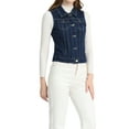thumbnail image 5 of INSPIRE CHIC Mother's Day Women's Washed Denim Button Sleeveless Vest Jacket with Pockets Royal Blue S, 5 of 7