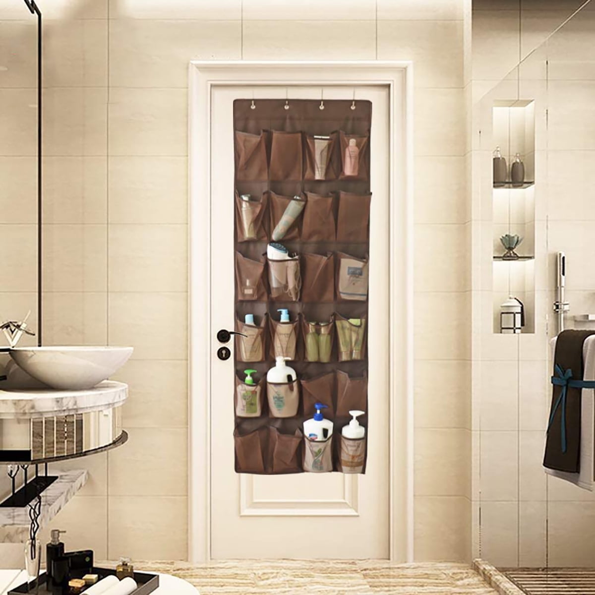 Door Organizers for Shoes, 24 Mesh Pocket Shoe Organizer for Home