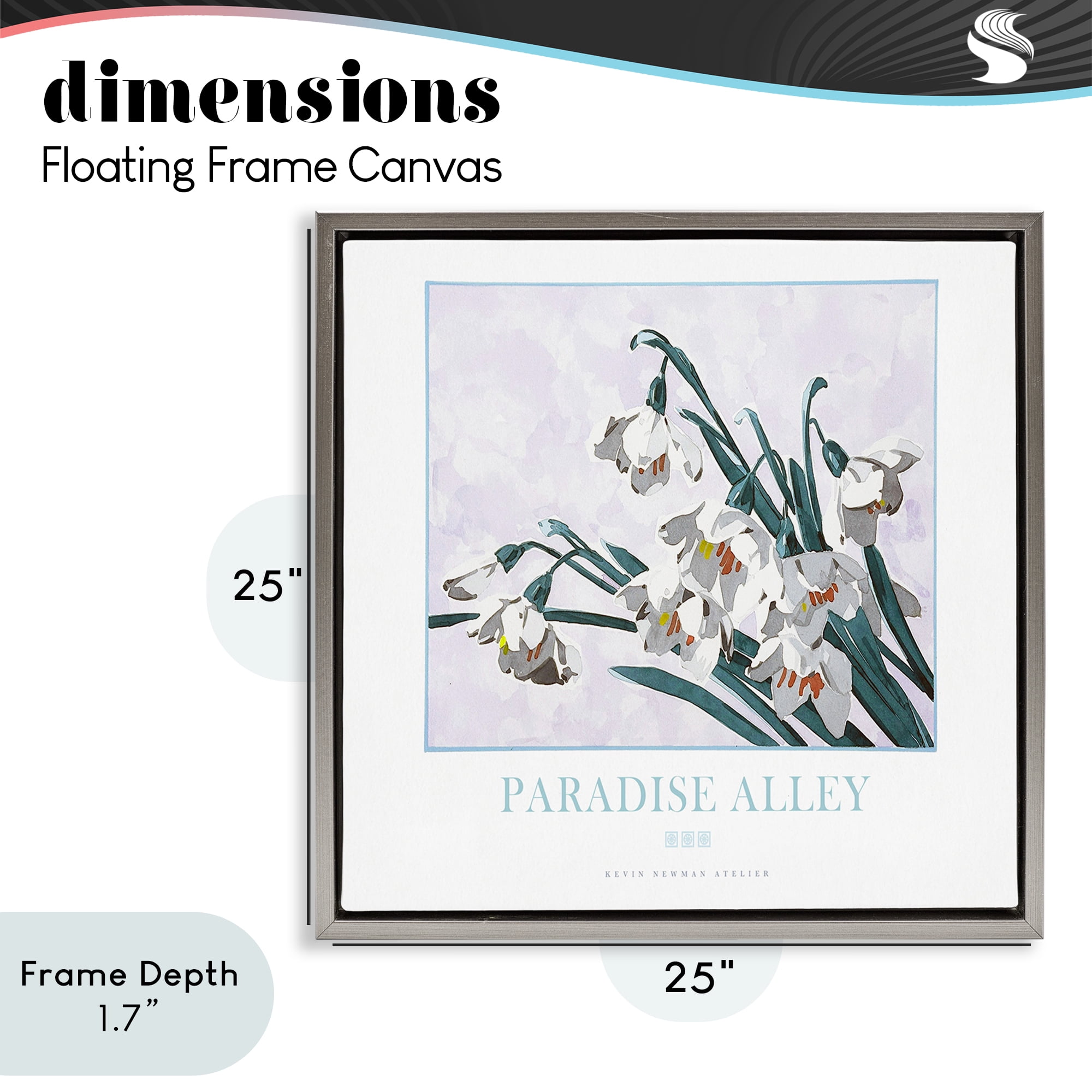Stupell Industries Paradise Alley White Spring Blooms Gray Framed Floater Canvas Wall Art, design by Jadei Graphics