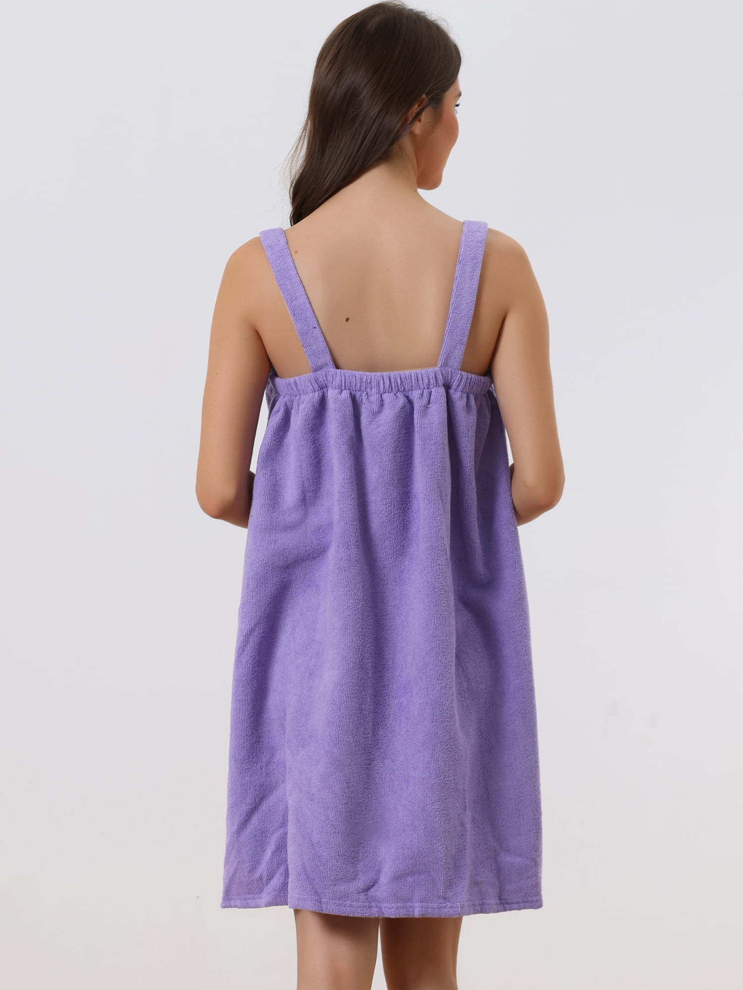 DARING DIVA Towel Wrap Bathrobe Adjustable Closure for Gym Shower S Grape Shake