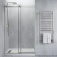 thumbnail image 6 of Stellar Series 57-60"W x 76"H Sliding Frameless Shower Door in Brushed Nickel with Tsunami Guard Tempered Glass, 6 of 6