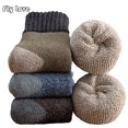thumbnail image 3 of Calcetines de lana para hombre y mujer, medias de tubo medio, súper gruesas, cálidas, térmicas contra el frío y la nieve, 3 pares, 3 of 4