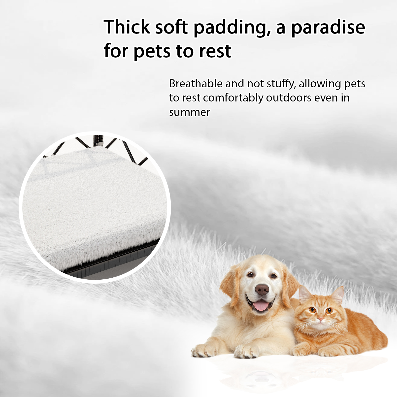 Wallowsun Wicker Dog Bed with 2'' Cushion,Rattan Dog Sofa Bed for Small Medium Dogs– Indoor/Outdoor Metal Frame Pet Bed up 66lbs(Black Rattan White Cushion)