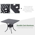 thumbnail image 3 of 36" Patio Dining Table, Outdoor Bistro Table with 2" Umbrella Hole, Cast Aluminum Frame, For Garden, Balcony, Black, 3 of 7