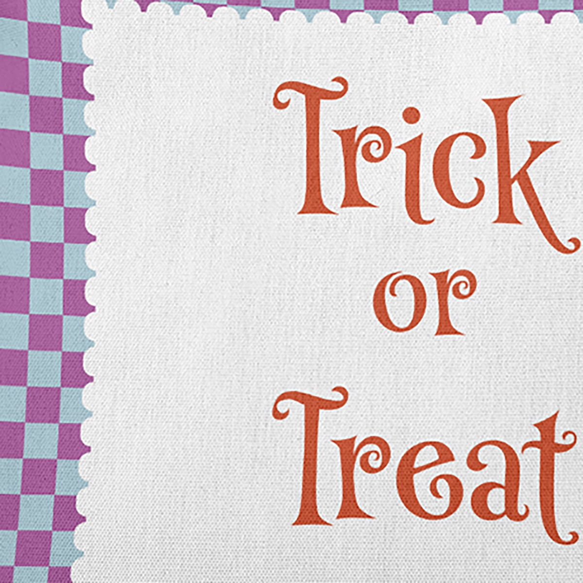 20" x 14" Simply Daisy Halloween Trick or Treat Checks Polyester Accent Pillow, Orchid Qty 1