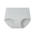 thumbnail image 2 of Womens Cotton High Waisted Underwear Full Coverage Panties Ladies Briefs Light Gray XL, 2 of 7