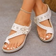 thumbnail image 2 of Sandals Women Wedge Open Toe Thick Soled Slip-on Toe Loop Shoes Casual Outdoor Slippers Versatile Comfortable Spring Summer Sandals, 2 of 10