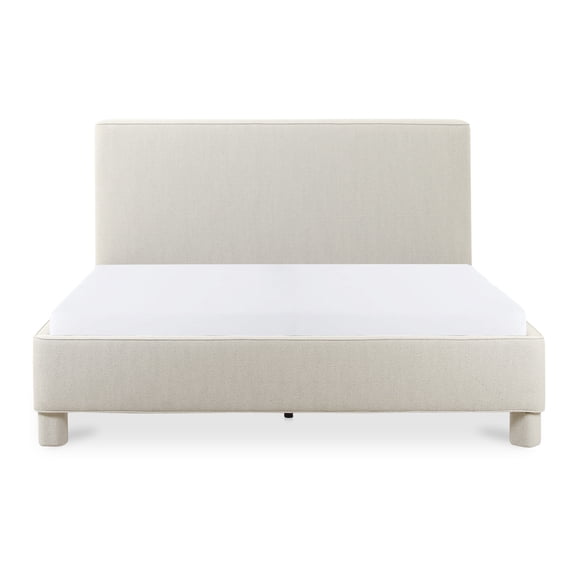Moe's Home Collection Ichigo Fabric Queen Bed in Light Gray