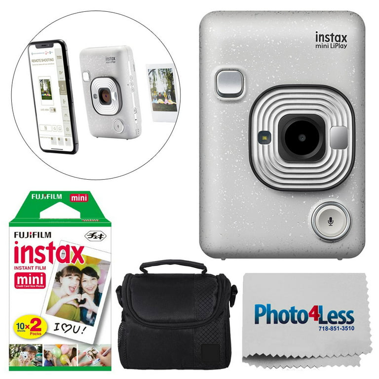 Fujifilm Instax Mini LiPlay Hybrid Instant Camera (Stone White)+
