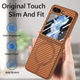 thumbnail image 6 of Magnetic Samsung Galaxy Z Flip 5 Case [Compatible with MagSafe],Anti-Fingerprint,Anti-Scratch,Ultra Slim Shockproof Luxury Samsung Galaxy Z Flip 5 Rugged Phone Cover Case,Brown, 6 of 10