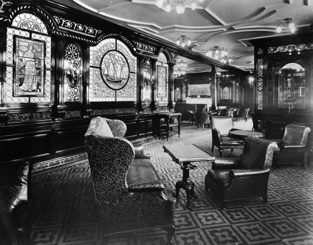 Stretched Canvas Art Ocean Liner Interior 1912. /Nsmoking Room Of