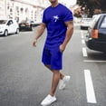 thumbnail image 3 of LEKDFST Men's 2 Piece Short Sets Graphic Print Short Sleeve T Shirts and Drawstring Shorts Clothing Set Dark Blue XL, 3 of 5