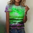 thumbnail image 2 of Patlollav Womens Dusk Printed T Shirt Casual Loose Short Sleeve Shirt Round Neck Tops, 2 of 6