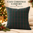 thumbnail image 7 of Christmas Tartan Plaid Throw Pillow, Holiday Decor Cushion for Sofa, Couch, Bed, Living Room, Bedroom, Porch, Office and Festive Fall Winter Home Decoration​, Green, 7 of 7