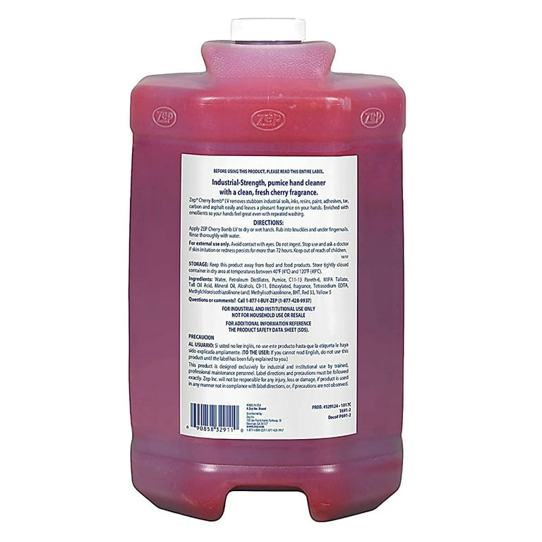 Zep Cherry Bomb Industrial Hand Cleaner Gel with Pumice Refill - 20 Gal (1  Drum) - 95150 - Heavy-Duty Shop Grade Formula