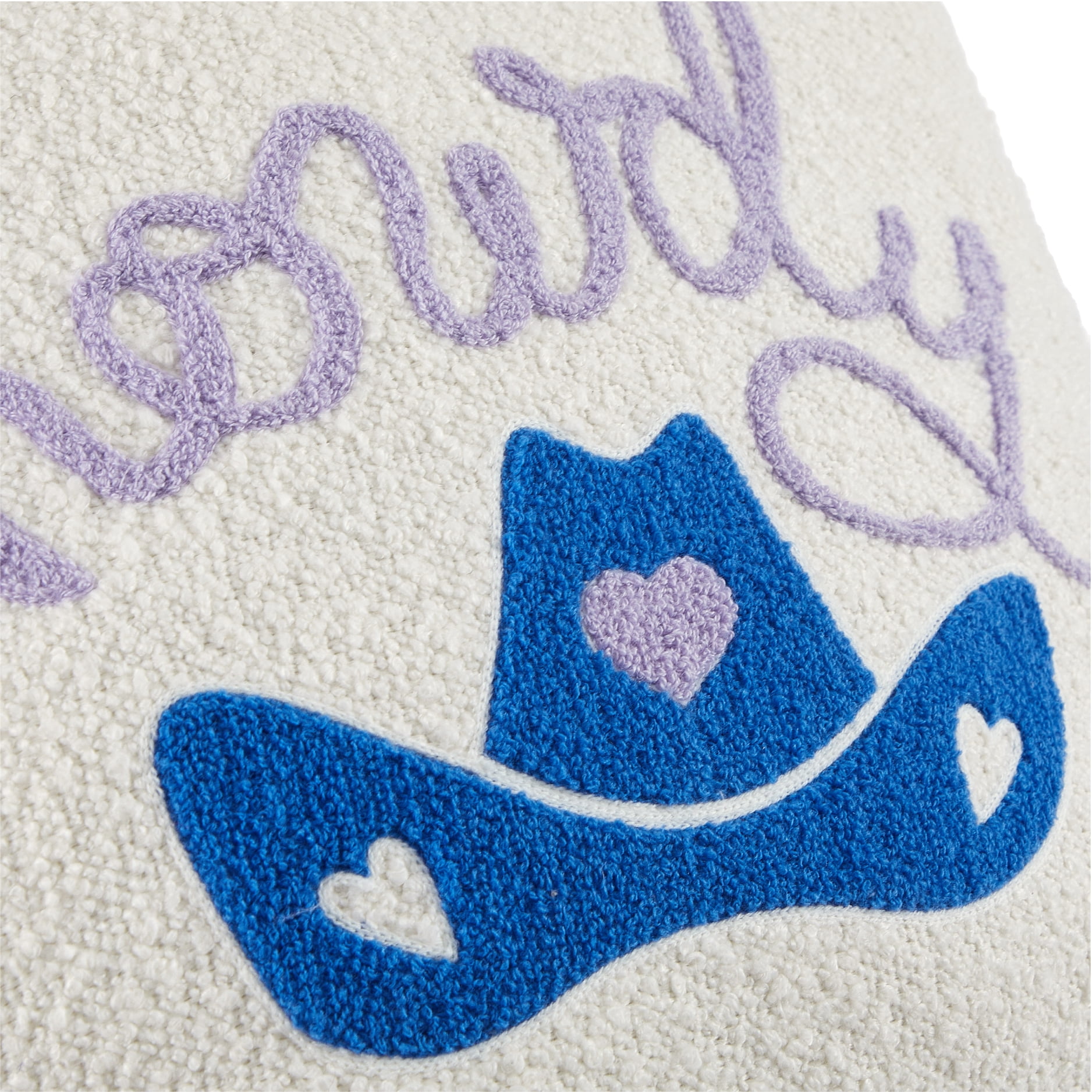 Mainstays 'Howdy' Blue Tasseled Decorative Pillow, 16.5" L x 16" W