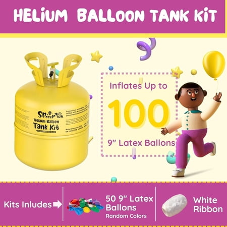 Helium Tank for Balloons At Home 22L Helium Balloon Tank Kit Up To 100 Latex Balloons Portable Helium Tank for Birthday, Wedding & Party Decorations (1 Tank)$$Sport & Recreation Other