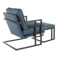 thumbnail image 3 of LumiSource Roman Industrial Faux Leather Lounge Chair & Ottoman Set Blue, 3 of 6