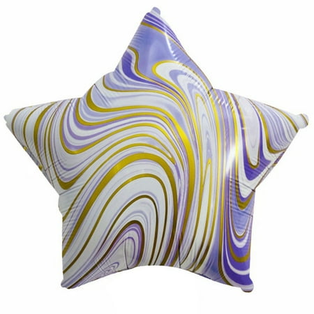 18 inch Agate Star - Purple & Gold Foil Mylar Balloon - Party Supplies Decorations