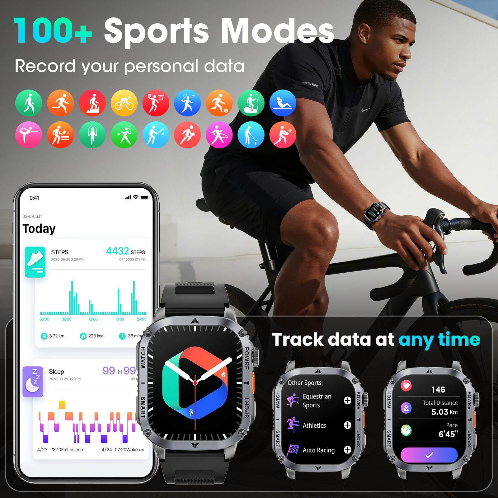 Haulvean 2.01" Military Smart Watch for Men photo 6