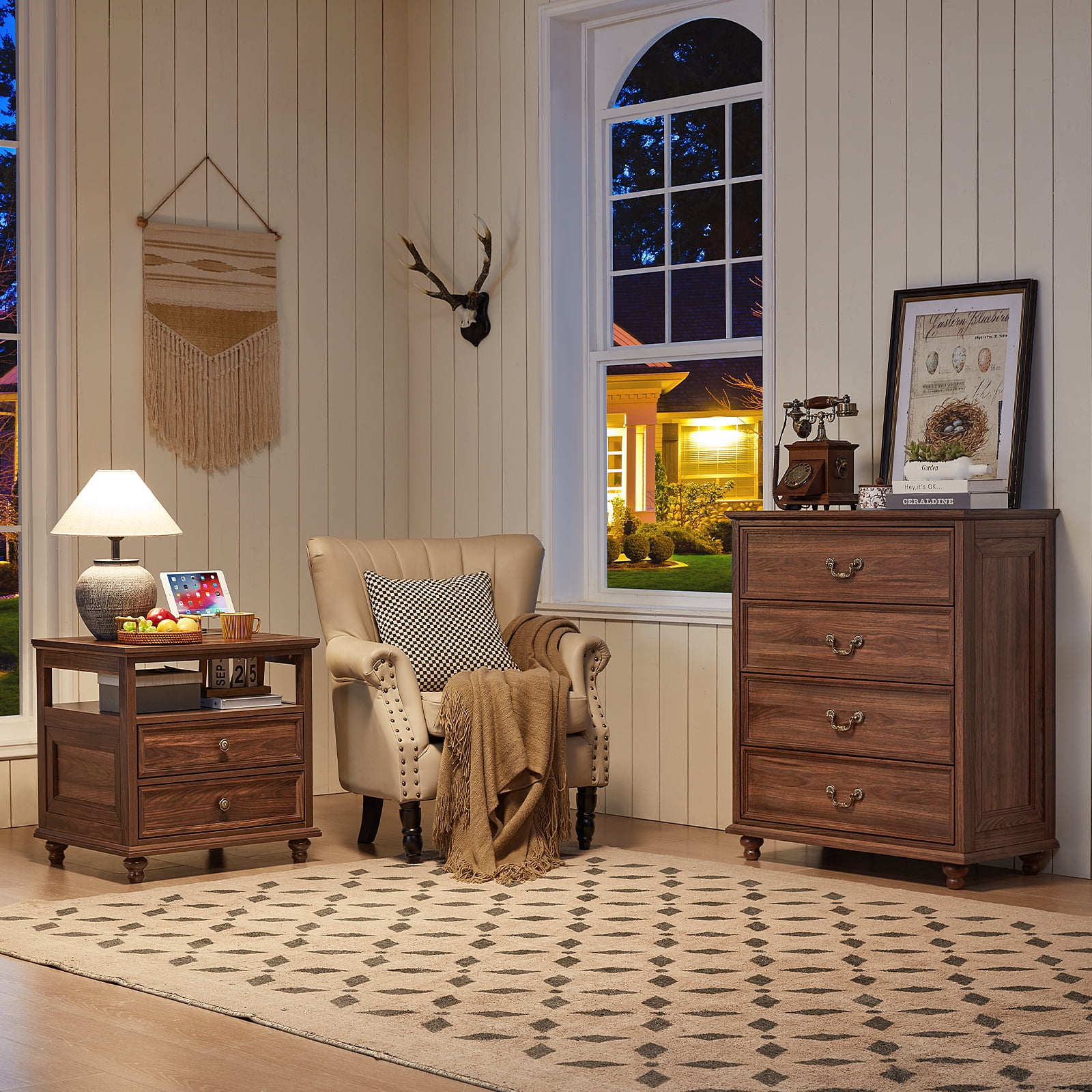 Joaxswe Brown Dresser for Bedroom, Adult Chests of Drawers, 4 Drawer Dresser for Closet, Living Room, Entryway