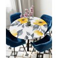 thumbnail image 5 of nqOlkjepod Yellow Floral Spring Round Tablecloth, Fitted Table Cover with Elastic for 36"-44" Round Tables, Pastoral Summer Botanical Grey Table Cloth Outdoor Dinning Party Waterproof Tablecloths, 5 of 6