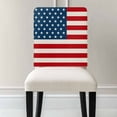 thumbnail image 3 of American Flag Chair Covers Set of 4 Independence Day Stars Stripes Linen Style Background Chair Back Covers Stretch Removable Washable Slipcovers Protector for Dining Room Kitchen Party Decor, 3 of 5