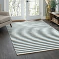 thumbnail image 2 of Ladder Stripe Navy/Ivory Handwoven Wool Rug, 8' x 10', 2 of 6