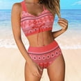 thumbnail image 2 of MKLEKYY Trajes De Baño Mujer Curvy Women High Waisted Bikini Sexy Push Up Two Piece Swimsuits Vintage Swimsuit Two Piece Retro Ruched High Waist Print Bikini Set 35, 2 of 6