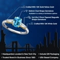 thumbnail image 2 of Gem Stone King 10K Two Tone Gold Swiss Blue Topaz and Lab Grown Diamond Engagement Ring for Women | 1.80 Cttw | Oval 8X6MM | Gemstone November Birthstone | Size 5, 2 of 6