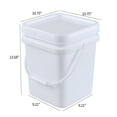 thumbnail image 4 of Teyyvn 5 Gallon Plastic Square Bucket with Lid and Handle, 4 Pack White Square Food Bucket Pail Container, 4 of 7