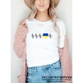 thumbnail image 4 of Heartbeat Blue Yellow Women Print T-shirt Girl Y2K Short Sleeve Tee Tops Lady 90S Sweetshirts Female Harajuku Clothing, 4 of 7