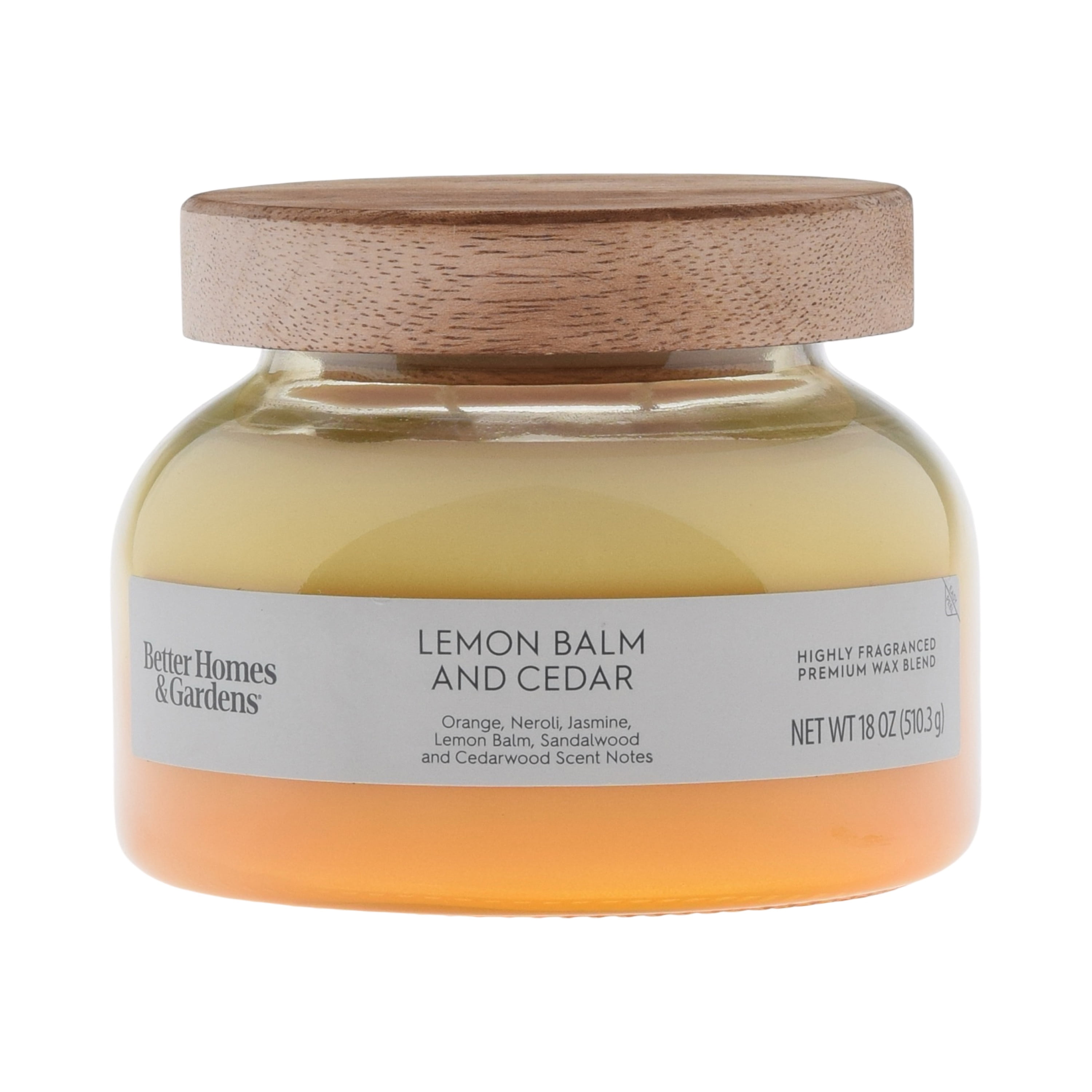 Better Homes and Gardens Lemon Balm and Cedar Scented 2-Wick Ombre Jar Candle 18oz.