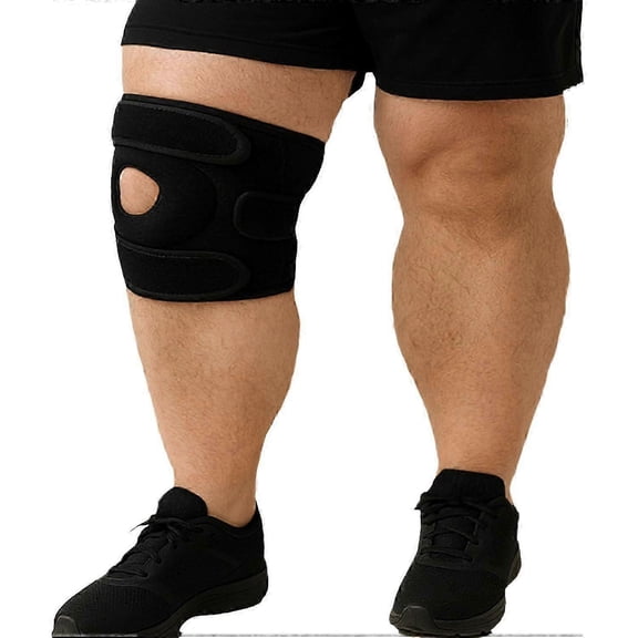 Plus Size Knee Brace for Arthritis and Meniscus Tear, Adjustable XXL Extra Large Knee Support, Black and Blue