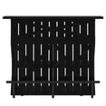 thumbnail image 2 of Yardi Yarda Black Wood Bar Counter with Rustic X-Frame, Bar Counter with Open Shelves & Large Countertop, Functional Bar Table with Foldable Footrest & Stable Legs for Indoor, Black, 2 of 5