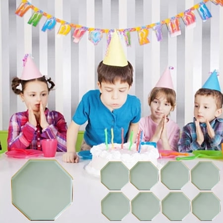 LACKUST Disposable Party Supplies Dinnerware Set for Birthday Wedding Disposable Paper Dinner Plates – Waterproof and Oil-Proof Thick Round Tableware