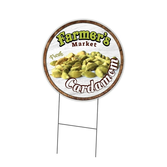 SignMission C-16-CIR-DS-WS- Cardamom 16 in. Double Sided Corrugated Circular Plastic Sign - Farmers Market Cardamom
